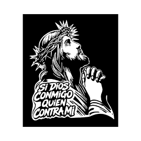 Archivo de vectores si_dios_conmigo quien contra mi sticker religion jesus