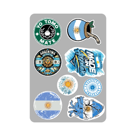 Archivo de vectores plancha stickers argentina mundial y mate