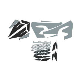 Archivo de vectores KAWASAKI ZZR 600 modelo 1993 Jupiter Grey Metallic archivo stickers