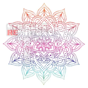 Sticker para deco vinilo de Mandala Floral con degradee de colores