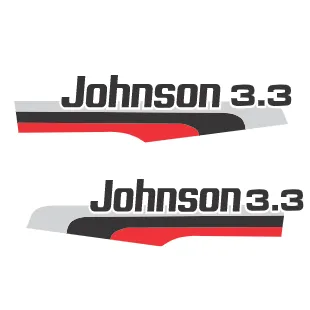 Calcos para el casco del motor de Johnson 3.3
En colores grises, rojo y negro

Johnson Outboard Motors es una marca lÃ­der en motores fuera de borda.