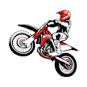 Rotulo para pared o remera de motocross en rojo y negro