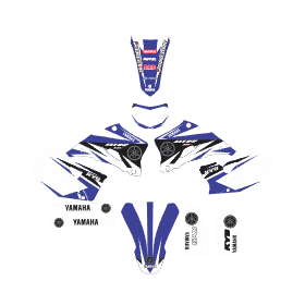 Archivo de vectores YAMAHA WR 250 completa plantillaazul