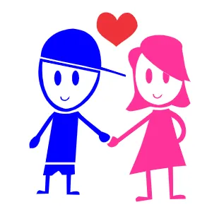 Sticker de una parejita de enamorados