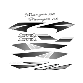 Archivo PDF de stickers de moto APPIA Stronger 150 para moto roja