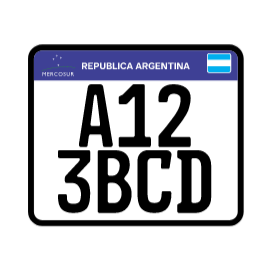 Editá y descarga la plantilla de patente de moto para Mercosur