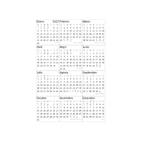 calendario 2027 mexico minimalista