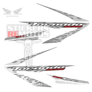 Archivo PDF de sticker de moto Honda Tornado en grises con efecto flama