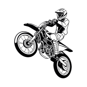 Stickers vinilo de pared motocross en blanco y negro