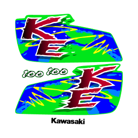Kawasaki Ke 100 Modelo 1994 A 1995 Sticker Vector