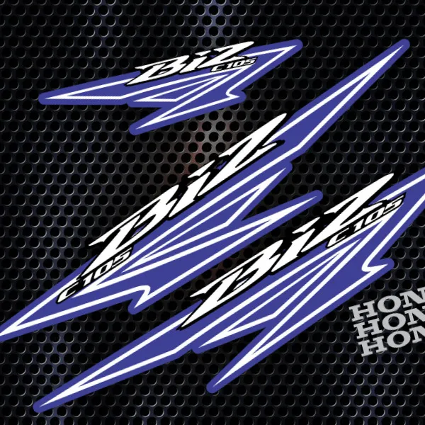 biz c105 honda borde azul e branco