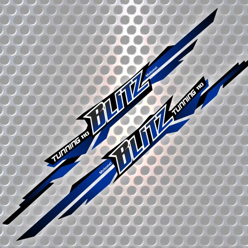 motomel blitz tunning blue and black sticker vector