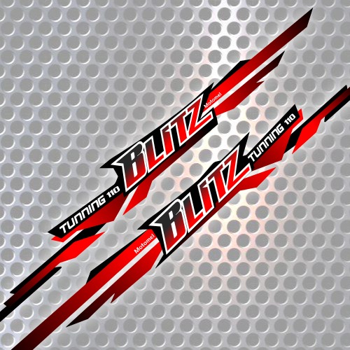 motomel blitz tunning vermelho stickers vetores