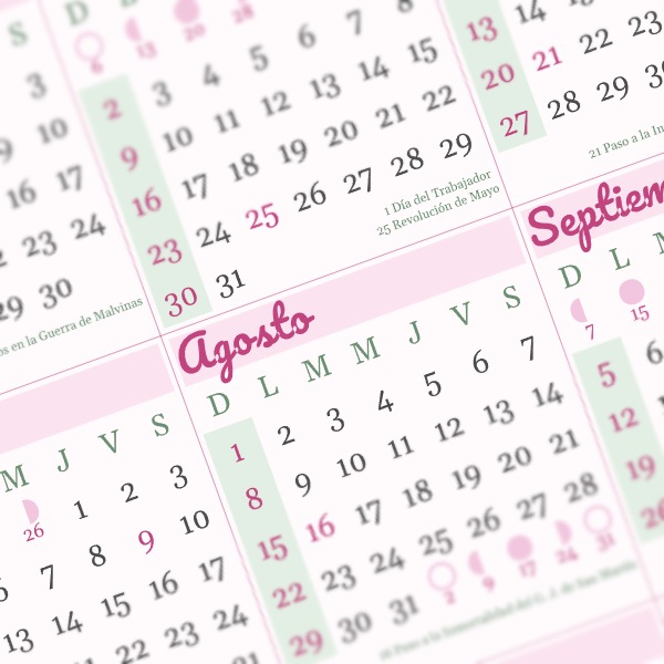 calendario 2027 argentina floral