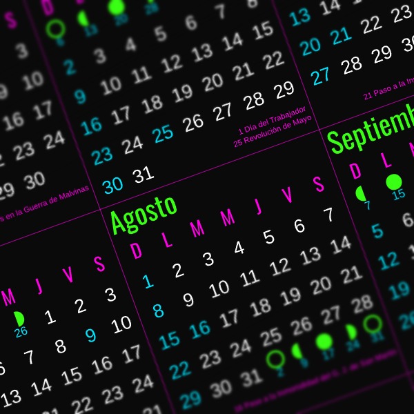 calendario 2027 argentina neon