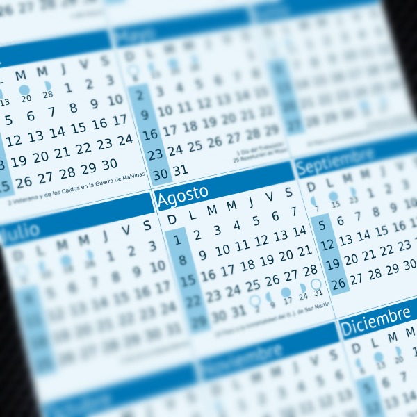 calendario 2027 argentina oceano