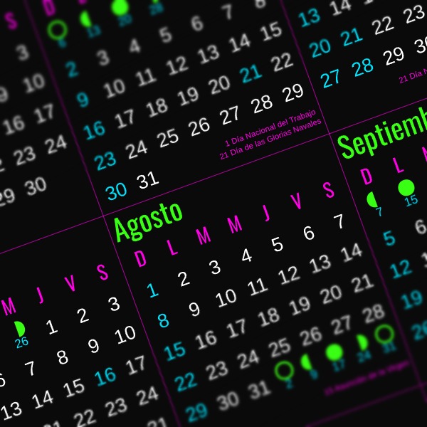 calendario 2027 chile neon