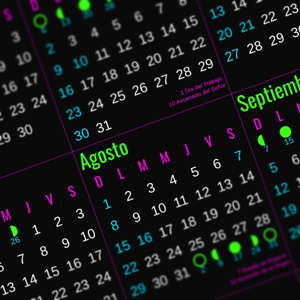 calendario 2027 colombia neon