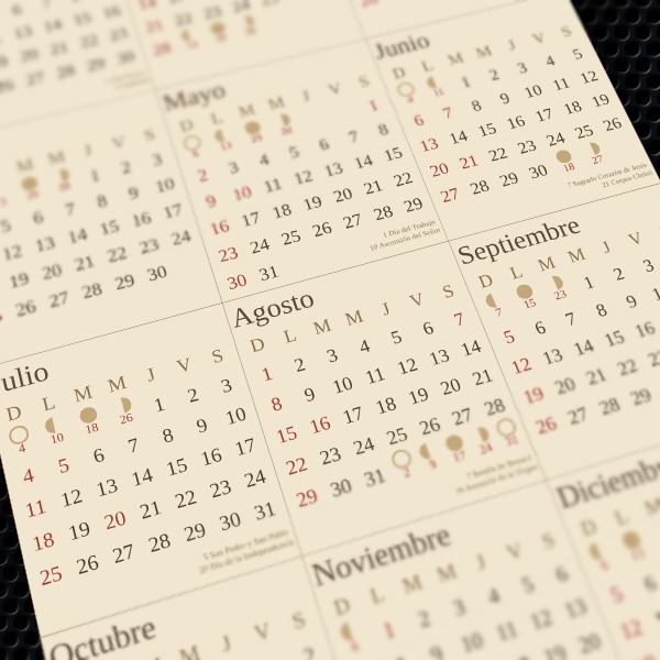 calendario 2027 colombia vintage